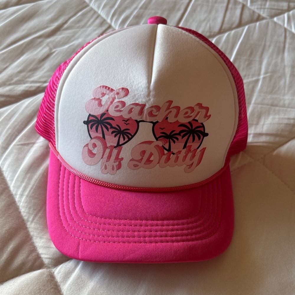 Pink 'Teacher Off Duty' Trucker’s Cap - brand new!